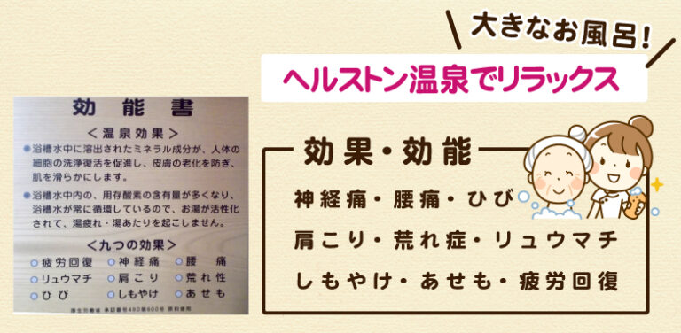 ヘルストン温泉の効果・効能表